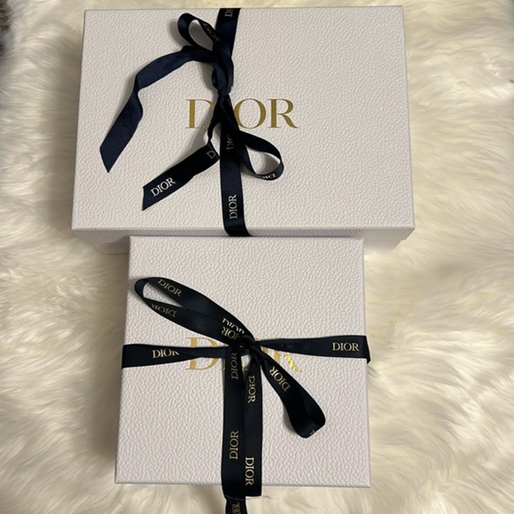 Bundle of two Dior boxes with ribbons and tissues